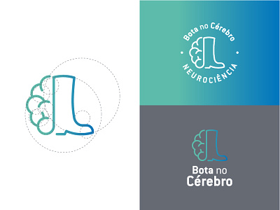 Bota no Cérebro branding design flat icon illustration logo minimal vector
