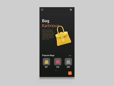 The Kartinova Bag design mobileappdesign mobileui modern typography ui ux web