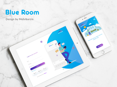 BlueRoom Website blue portfolio sketch ui ux webdesign