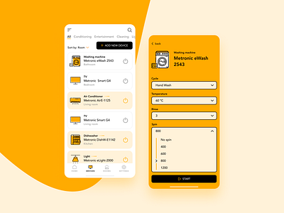 Smart controller app UX/UI design app app design app ui app ux clean clean design clean ui controller home appliances mobile app mobile application mobile design mobile ui mobile ui ux mobile user interface mobile ux orange ui user inteface ux