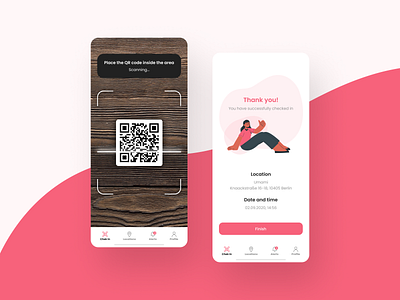 Check in app app app design app ui checkin clean ui mobile app qr code qrcode ui ui design uiux user inteface ux uxui
