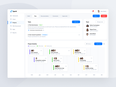 Project management webapp UX/UI design