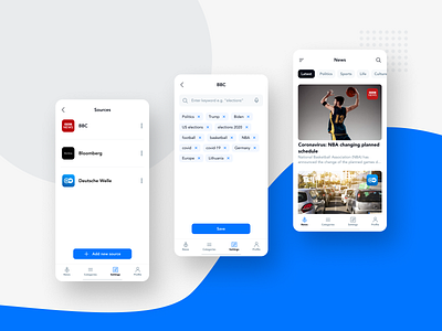 News reading app UX/UI