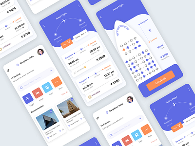 Airline Booking App airline app design figma figmadesign figmaindia interfacedesign mobile app ticket booking ui uiux userexperience userinterface ux