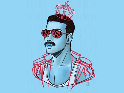 Freddie design digital illustration digital painting fanart freddie mercury graphic design illustration music queen