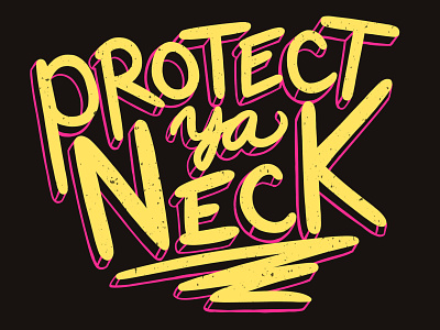 Protect Ya Neck design digital illustration digital painting fanart graphic design hand lettering hiphop illustration music paint tool sai song texture type wutang