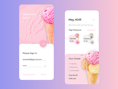 Ice Cream Concept app