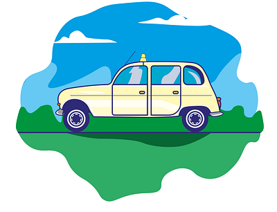 Taxi vita malagasy flatdesign madagascar retro design taxi