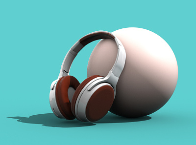 Ball & Headphone | 3D Rendering 3d 3d animation 3d art 3d artist 3d render 3d rendering art ball cinema 4d cinema 4d lite headphone renders rhino rhino3d rhinoceros