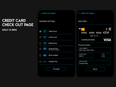 Credit card checkout page ( Dark Theme )