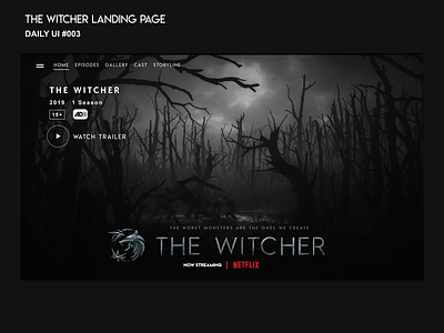 The Witcher landing page 003 daily dailyui dailyui 003 dailyui003 dailyuichallenge design designer interactive design landingpage landingpagedesign netflix thewitcher ui ui design uidesign uidesigner uiux uiuxdesign uxdesign