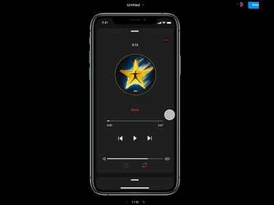 Music Player | Daily UI #009 009 animation app apple color dailyui debut design interface ios iphone itunes like minimal music redesign ui user experience design user interface design ux