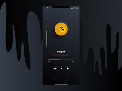 Music Player 3d app apple color dailyui dailyuichallenge dark ui debut design interface ios iphone itunes minimal music ui user experience design user interface design ux