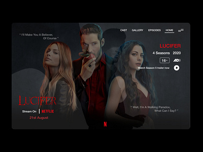 Netflix Lucifer Landing Page by Sandipan Paul on Dribbble