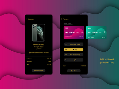 Checkout Page | Daily UI #002 002 app app design checkout checkout page credit card daily ui 002 dailyui 002 dailyuichallenge debut mobile app design payment payment gateway payment method ui uiux user experience design user interface design ux