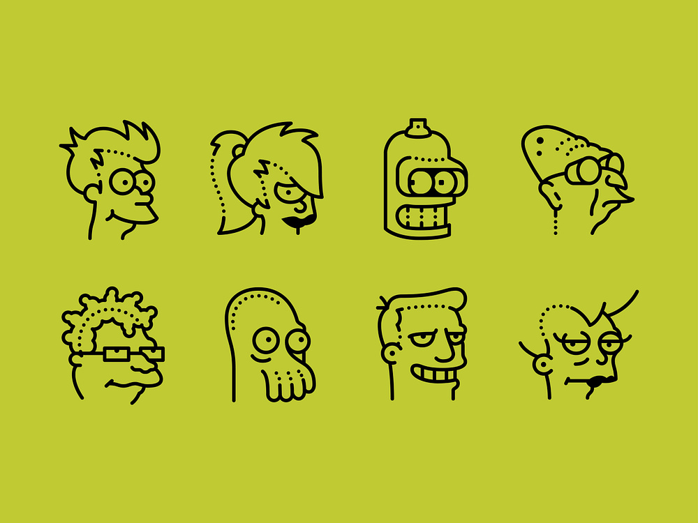 Futurama icons set by Ekaterina Rogova for Icons8 on Dribbble