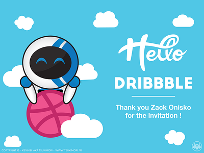 Hello Dribbble first shot hello dribbble illustration mascot robot