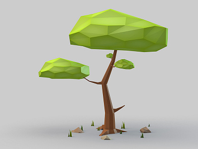 Tree in Low Poly 3d c4d castle cinema 4d low poly tree