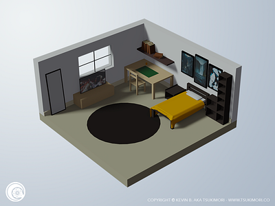 Bedroom - B3DP 3d 3d art 3d artist 3d model blender blender 3d blender3d blender3dart isometric low poly lowpoly