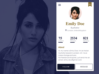 User profil dailyui ui user profile