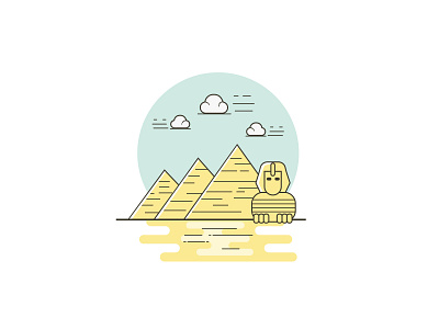 Pyramid in Egypt lines illustration adobe illustrator art branding design egypt flat illustration illustrator line procreate pyramids ui vector