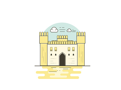 Alexandria citadel in Egypt line illustration adobe illustrator alexandria architecture art citadel city illustration design egypt flat illustration illustrator ui ux vector