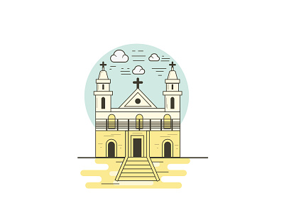 Church in Egypt line art illustration adobe illustrator art branding design egypt flat illustration illustrator ui vector