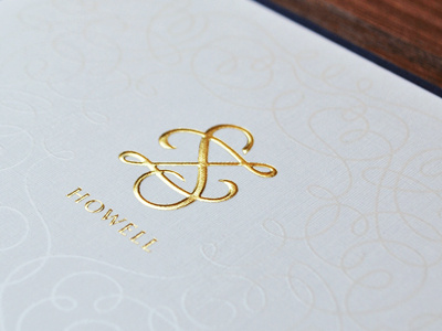 Wedding Invite embossing foil stamped logo monogram wedding