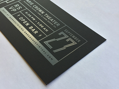 ZZ Top Invitation black on black foil foil stamped invite invitiation type typography zz top