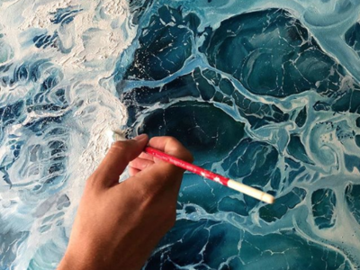 Oil Painting art artist fineart ocean oiloncanvas oilpainting painting texture