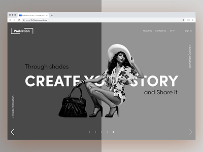 WoNation- A women's fashion crafting website(part 2 homepage) branding design flat lettering minimal typography ui ux web website