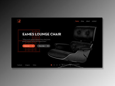 Landing page UI concept. Eames Lounge Chair. adobexd digitaldesign dontmakemethink eames chair ui uidesign usability userinterface ux uxdesign website design