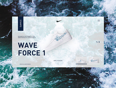 Wave Force 1 by Stampd | Landing Page Concept adobexd conceptdesign dailyui digitaldesign nike stampd ui userinterface ux webdesign website design