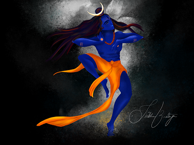 The Dancing God deity digital painting lord om omkar procreate shiva the dancing god
