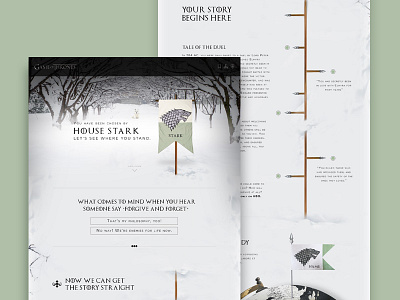 House Stark - Landing Page art direction design game of thrones landing page themed website tv series website ui ui design web design website design
