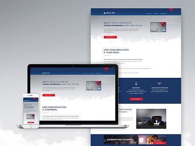 Delta Platinum AMEX Landing Page art direction clouds credit card design graphic design ui ui design web web design web direction