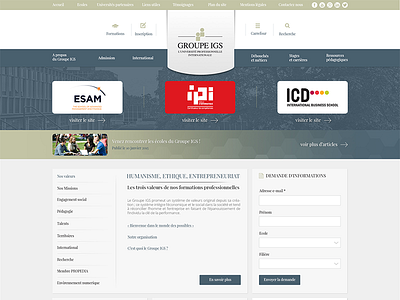 GROUPE IGS Hompage design design homepage school ui university ux web