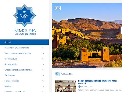 Mimouna Homepage website blue homepage jewish morocco ui ux website