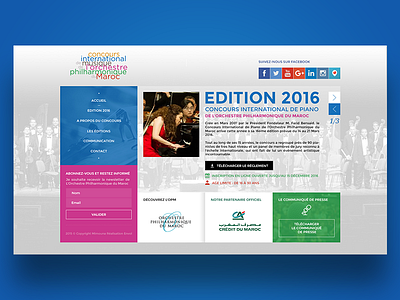 OPM Website colorful design event interface music orchestra orchestre school ui ux website