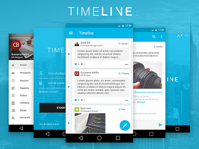 Timeline Android APP android app application blue interface material design mobile ui ux xd