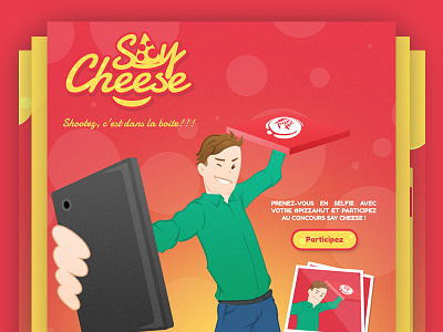 Say Cheese by pizza hut, Facebook app & Branding app cheese design facebook interface pizzahut red ui ux yellow