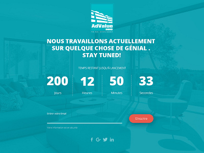 Real Estate Under Construction Page blue countdown immobilier interface real estate ui under construction ux website