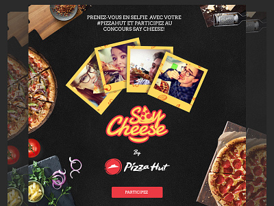 Say Cheese by pizza hut, Facebook app & Branding app cheese design facebook interface pizzahut red ui ux yellow