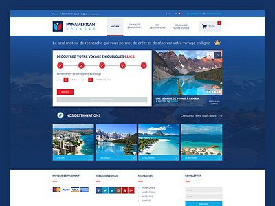 Panamerican voyages - Website Part 1 blue booking deals homepage morocco red travel ui ux website