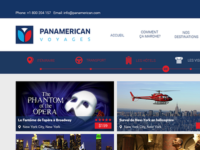 Panamerican voyages - Website Part 2 blue booking deals homepage morocco red travel ui ux website