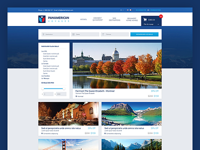 Panamerican voyages - Website Part 3 blue booking deals homepage morocco red travel ui ux website