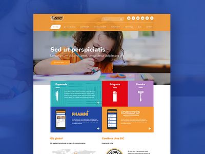 Bic Website bic black blue interface orange siteweb ui user ux white