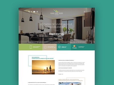 Kamal center park Website blue green interface siteweb ui user ux white