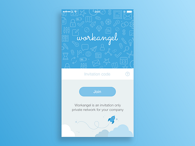 Workangel app blue clean employee flat in ios log recognition simple ui workangel