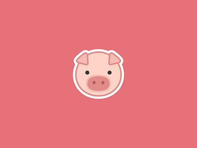 Piggie face sticker